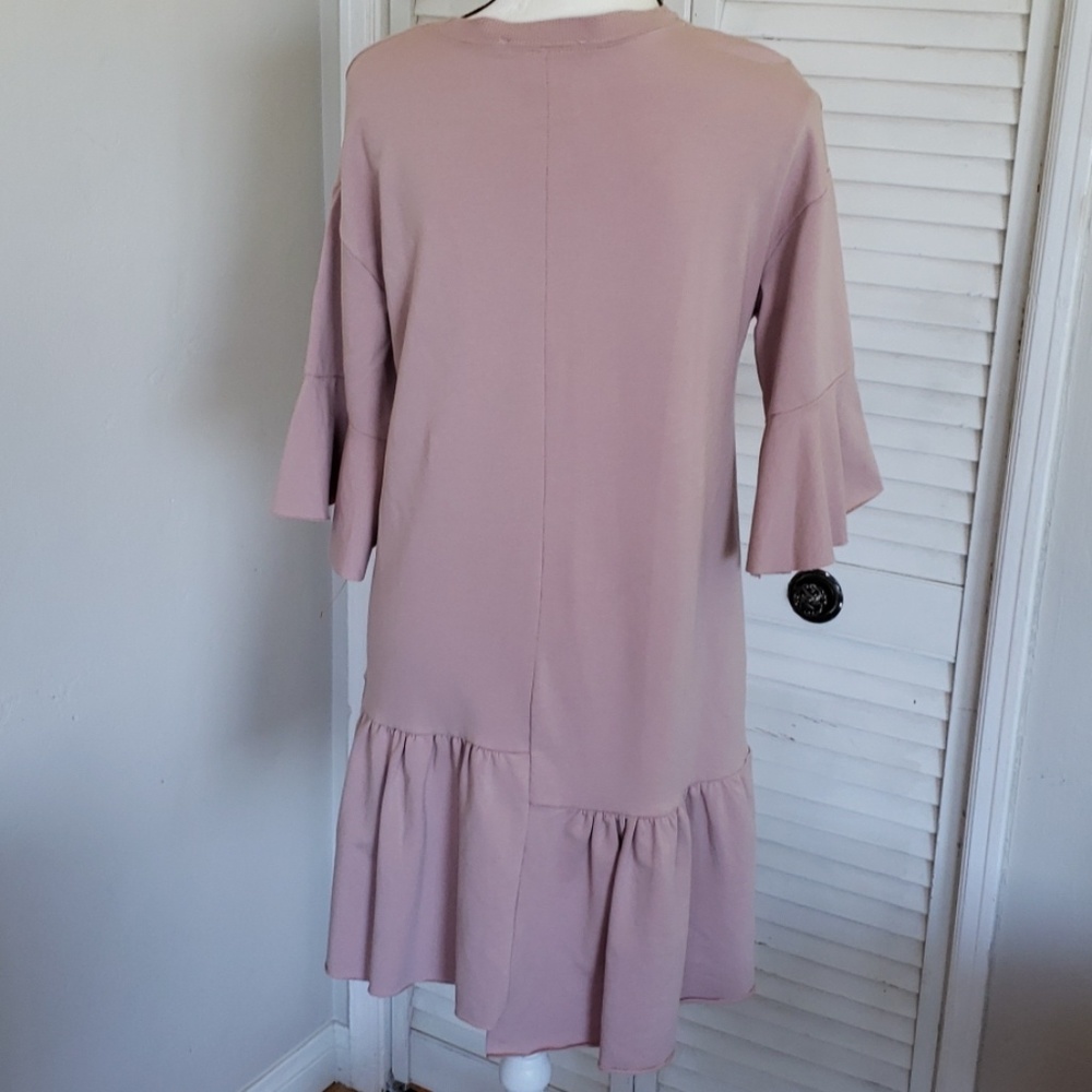 PHILOSOPHY Dusty Rose Sweatshirt Dress, Size Small - Picture 5 of 8